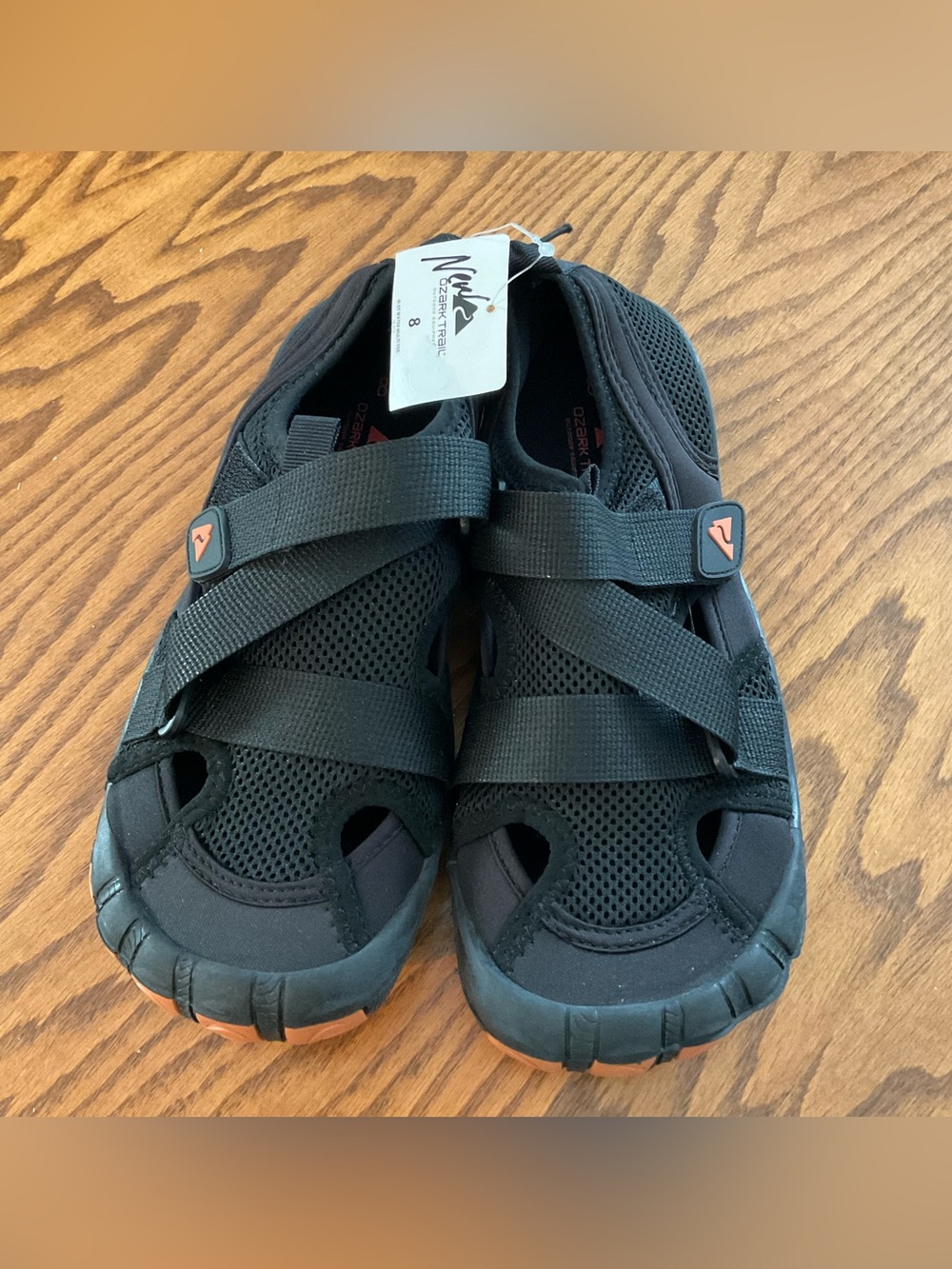 NWT Ozark Trail Men’s Closed-Toe Water Shoes, Black, Sz 8
